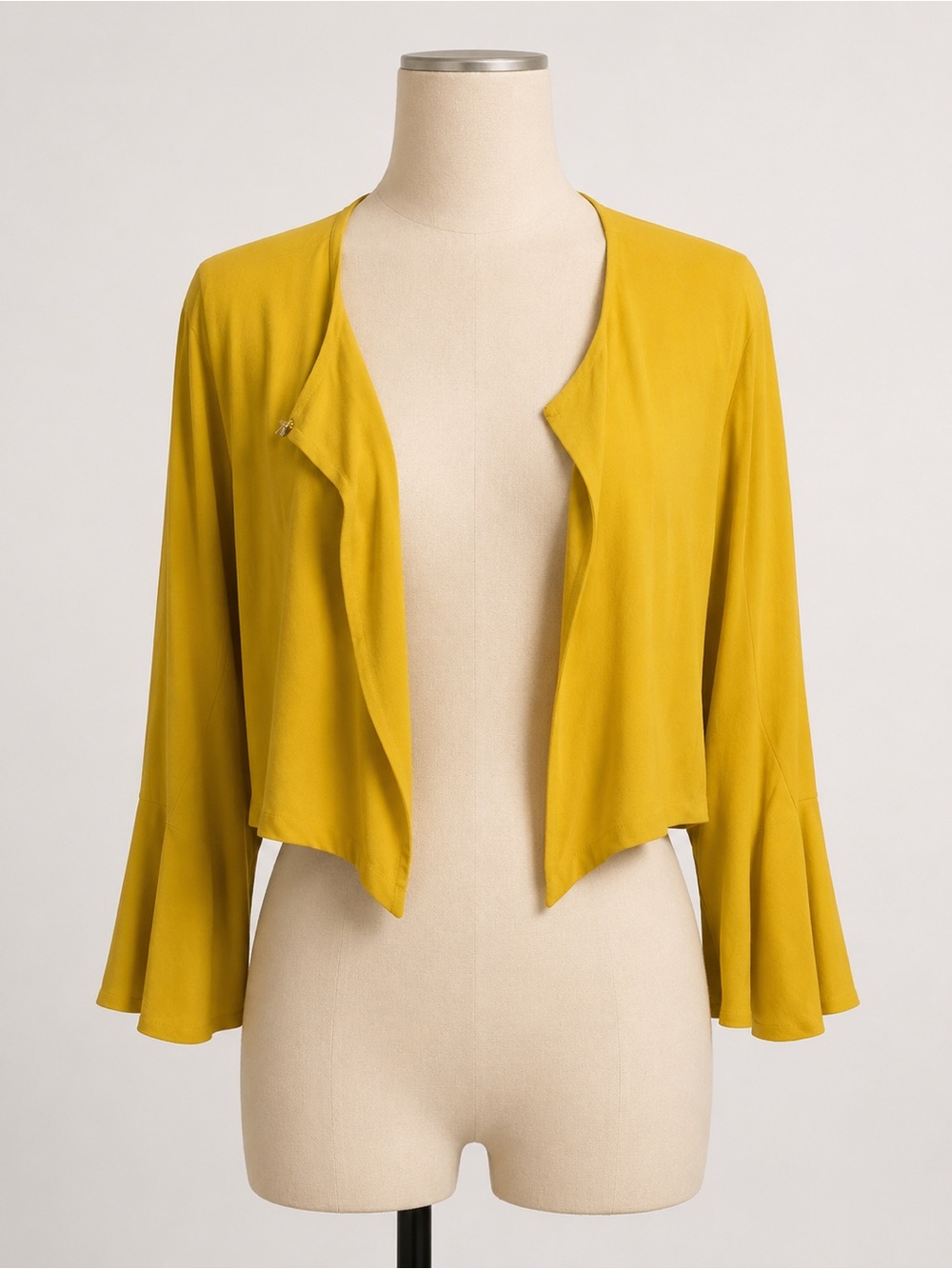 Julian Taylor Women’s 22W (3x) Mustard Yellow Open Front Jacket Bell Sleeve